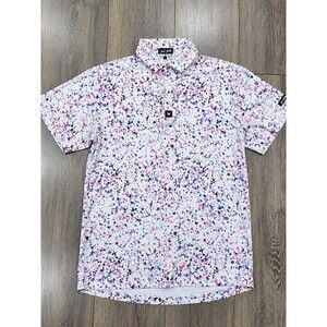 Bad Birdie Paint Splatter 2 The Sequel Men's M Golf Polo Performance Shirt